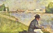 Georges Seurat Sitzender Mann Spain oil painting artist